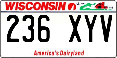 WI license plate 236XYV