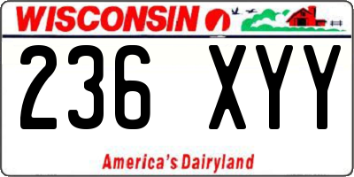 WI license plate 236XYY