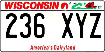 WI license plate 236XYZ