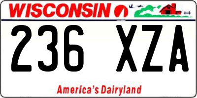 WI license plate 236XZA