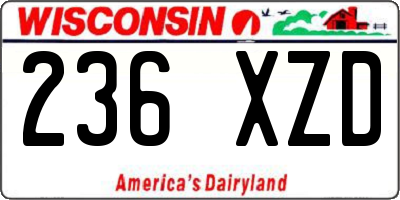 WI license plate 236XZD