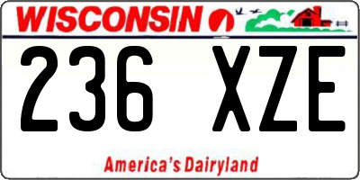 WI license plate 236XZE