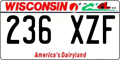 WI license plate 236XZF