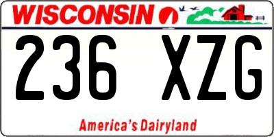 WI license plate 236XZG