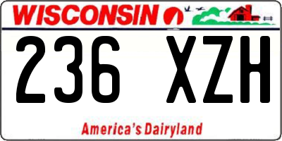 WI license plate 236XZH