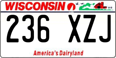 WI license plate 236XZJ