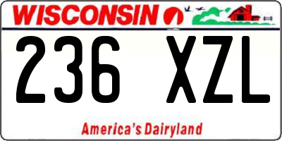 WI license plate 236XZL