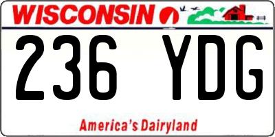 WI license plate 236YDG