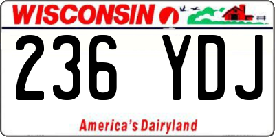 WI license plate 236YDJ