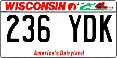 WI license plate 236YDK