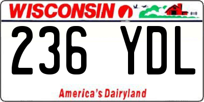WI license plate 236YDL