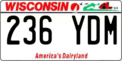 WI license plate 236YDM