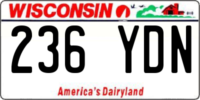 WI license plate 236YDN