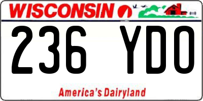 WI license plate 236YDO
