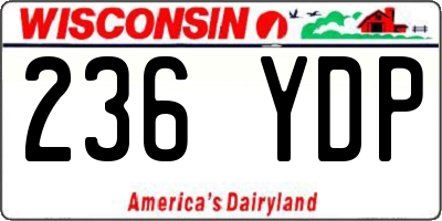 WI license plate 236YDP