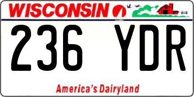 WI license plate 236YDR