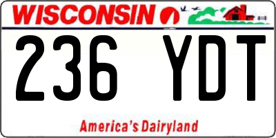 WI license plate 236YDT