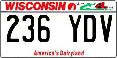 WI license plate 236YDV
