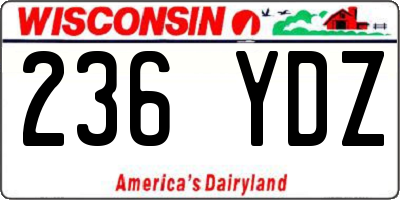 WI license plate 236YDZ