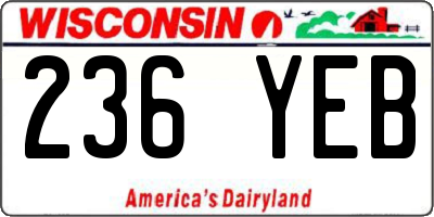 WI license plate 236YEB