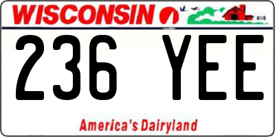 WI license plate 236YEE