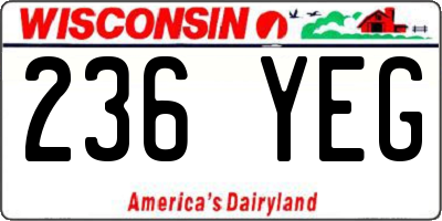 WI license plate 236YEG