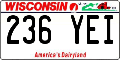 WI license plate 236YEI
