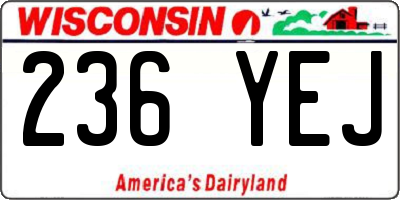 WI license plate 236YEJ