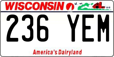 WI license plate 236YEM