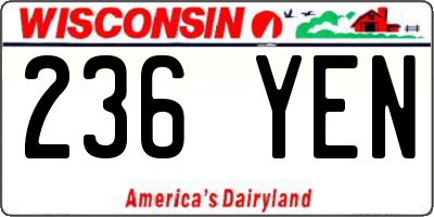 WI license plate 236YEN