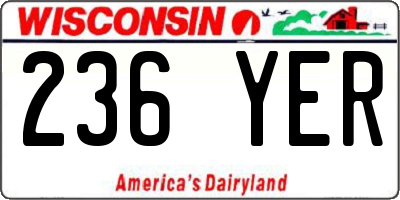 WI license plate 236YER