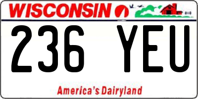 WI license plate 236YEU