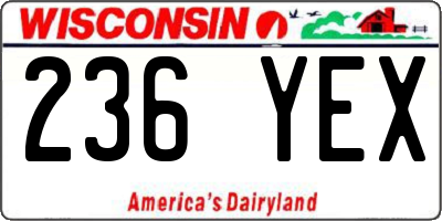 WI license plate 236YEX