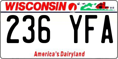 WI license plate 236YFA