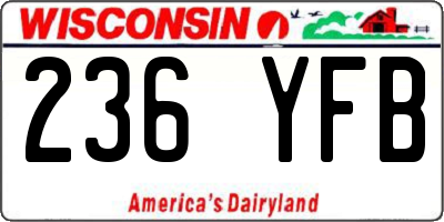 WI license plate 236YFB