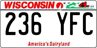WI license plate 236YFC