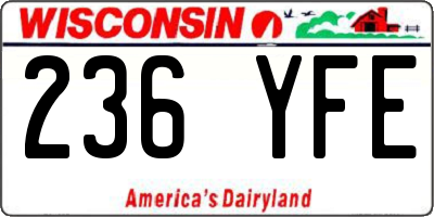 WI license plate 236YFE