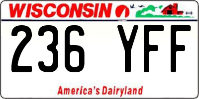 WI license plate 236YFF