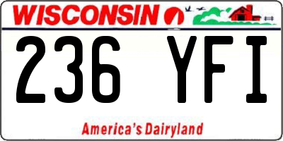 WI license plate 236YFI