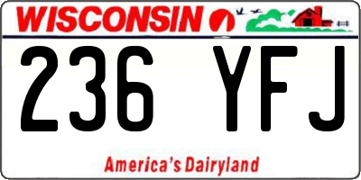 WI license plate 236YFJ