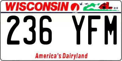 WI license plate 236YFM