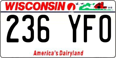 WI license plate 236YFO
