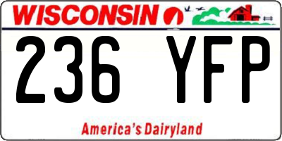 WI license plate 236YFP