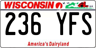 WI license plate 236YFS