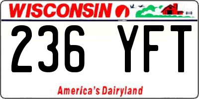 WI license plate 236YFT