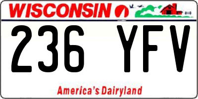 WI license plate 236YFV