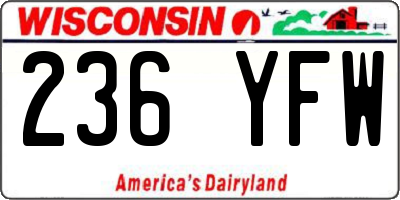 WI license plate 236YFW