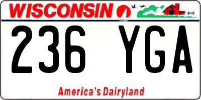 WI license plate 236YGA