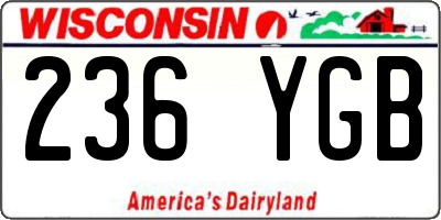 WI license plate 236YGB