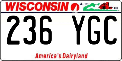 WI license plate 236YGC